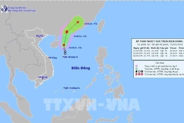 Áp thấp nhiệt đới mạnh lên thành cơn bão số 1 của năm 2024