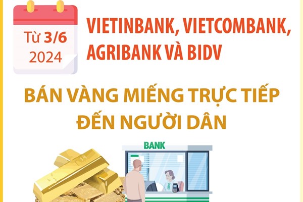 Từ hôm nay, 4 ngân hàng bán vàng trực tiếp đến người dân