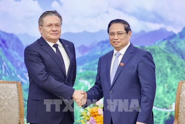 Thủ tướng Phạm Minh Chính tiếp Tổng Giám đốc Tập đoàn Năng lượng Nguyên tử Quốc gia Nga