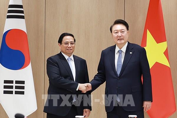 Thủ tướng Phạm Minh Chính hội kiến Tổng thống Hàn Quốc Yoon Suk Yeol
