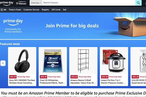 Cảnh báo lừa đảo trực tuyến trong ngày hội mua sắm của Amazon