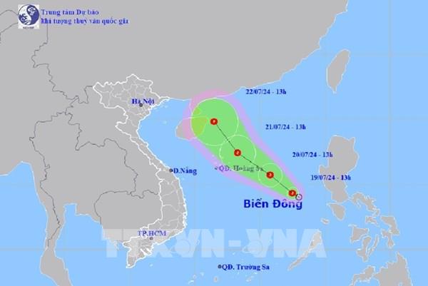 Áp thấp nhiệt đới giật cấp 8, di chuyển hướng Tây Bắc