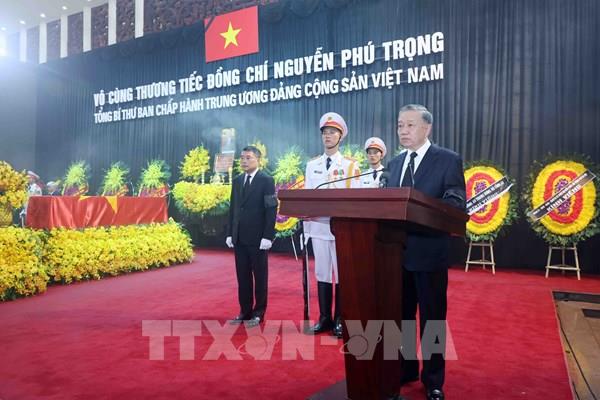 Toàn văn lời điếu tại Lễ truy điệu Tổng Bí thư Nguyễn Phú Trọng