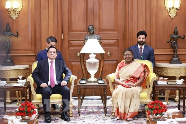 Thủ tướng Phạm Minh Chính hội kiến Tổng thống Ấn Độ