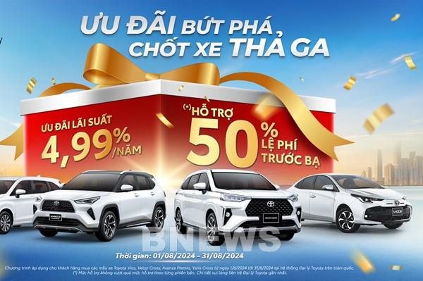 Toyota Việt Nam hỗ trợ 50% lệ phí trước bạ cho loạt xe