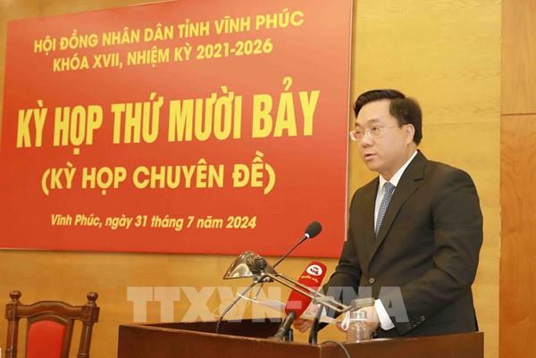 Phê chuẩn kết quả bầu Chủ tịch UBND tỉnh Vĩnh Phúc đối với ông Trần Duy Đông