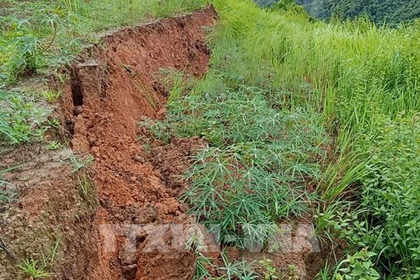 Xuất hiện cung trượt sạt lở đe dọa 23 hộ dân ở Mường Nhé, Điện Biên