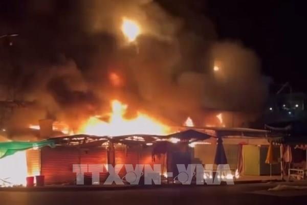 Cháy chợ Mỹ Đức (An Giang), 15 ki ốt bị thiêu rụi