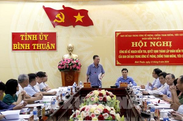 Kế hoạch kiểm tra phòng chống tham nhũng, tiêu cực tại Bình Thuận