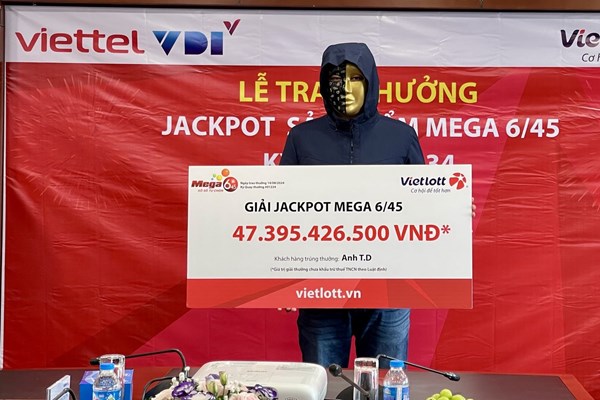 Trao giải Vietlott cho thuê bao Viettel với tổng trị giá gần 48 tỷ đồng.