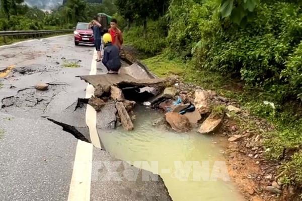 Thanh Hóa: Sụt lún nghiêm trọng trên Quốc lộ 217