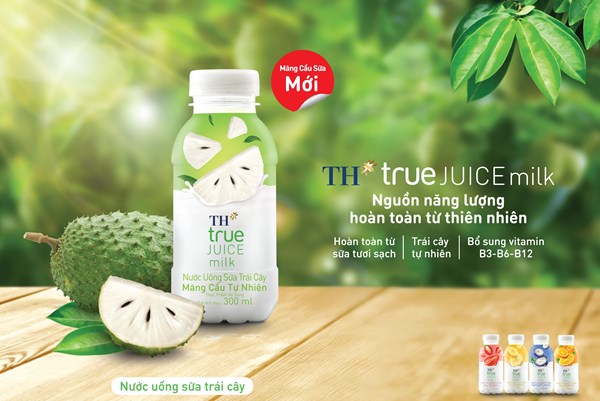 TH ra mắt Nước Uống Sữa Trái Cây Mãng Cầu Tự Nhiên TH true JUICE milk