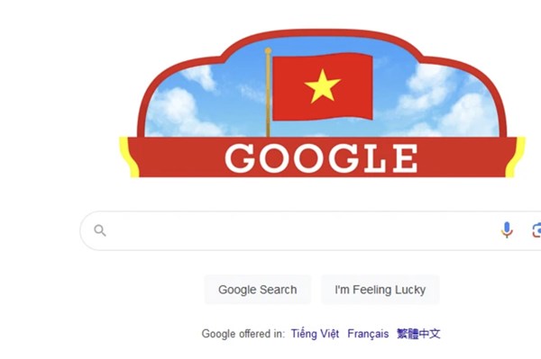 Google thay giao diện chào mừng Quốc khánh Việt Nam