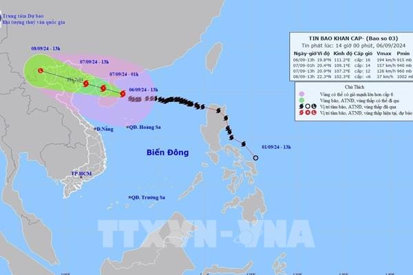 Nhắn tin cảnh báo đến những thuê bao trong vùng bị ảnh hưởng bão số 3