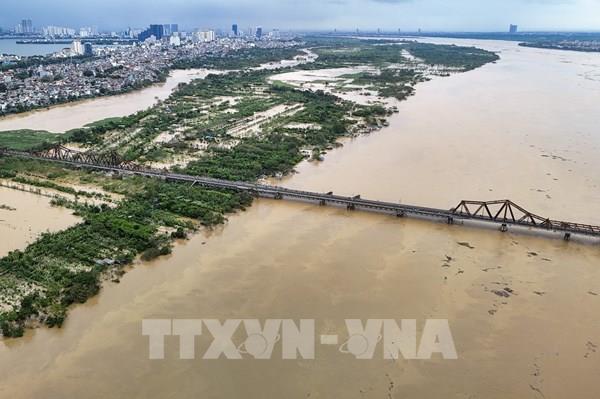 Khẩn trương chống lũ tại các xã ven sông Tích, sông Đáy ở huyện Quốc Oai (Hà Nội)