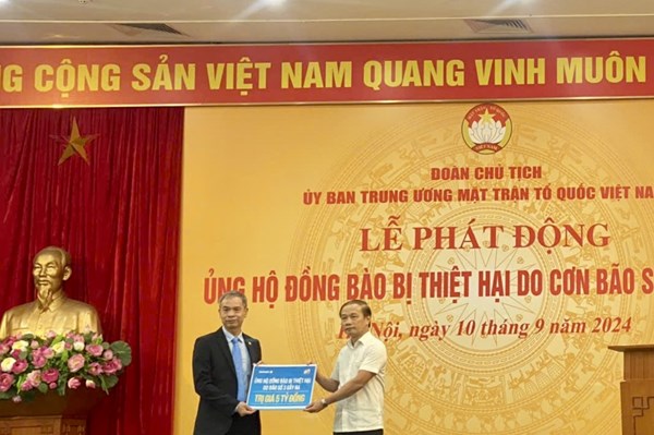 Tập đoàn Bảo Việt ủng hộ 5 tỷ đồng cho các tỉnh bị ảnh hưởng của bão số 3