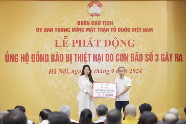 Tập đoàn TH và Bac A Bank hỗ trợ 5,5 tỷ đồng tới các tỉnh bị ảnh hưởng mưa bão