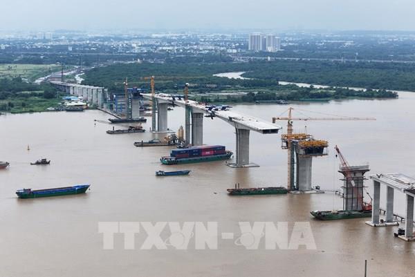 Cận cảnh thi công cầu Nhơn Trạch qua sông Đồng Nai