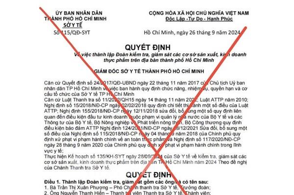 Cảnh báo giả mạo chữ ký lãnh đạo Sở y tế kiểm tra các nhà thuốc và cơ sở kinh doanh thực phẩm