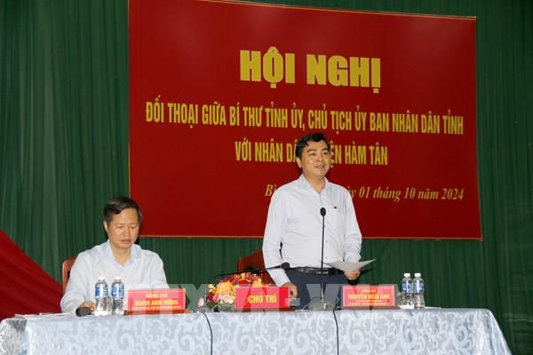 Lãnh đạo tỉnh Bình Thuận đối thoại với người dân huyện Hàm Tân