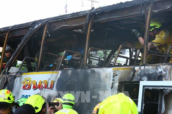 Cảnh sát Thái Lan bắt giữ tài xế trong vụ cháy xe buýt ở ngoại ô Bangkok
