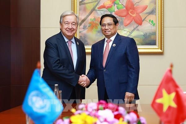 Hội nghị Cấp cao ASEAN: Thủ tướng Phạm Minh Chính gặp Tổng Thư ký Liên hợp quốc