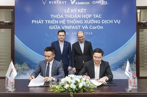 VinFast hợp tác với CarOn mở chuỗi xưởng dịch vụ xe điện trên toàn quốc