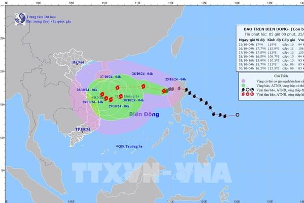 Bão gây nguy cơ nước dâng trên biển, lũ quét, sạt lở đất và ngập úng khu vực miền Trung