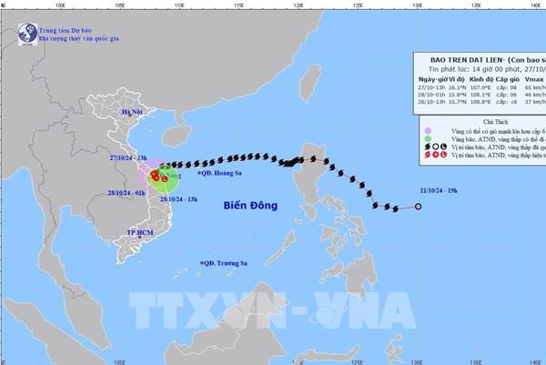Bão số 6 đi vào đất liền các tỉnh, thành phố Thừa Thiên - Huế, Quảng Nam - Đà Nẵng