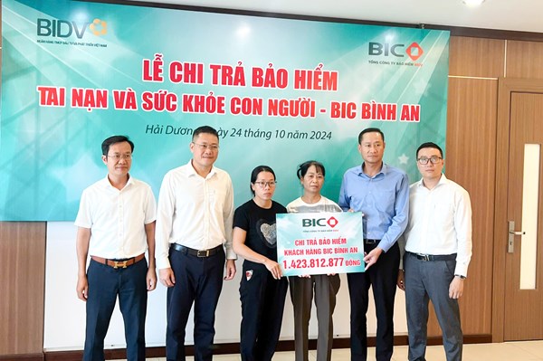 BIC chi trả hơn 1,4 tỷ đồng quyền lợi bảo hiểm cho khách hàng