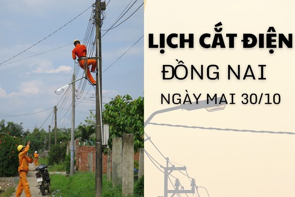 Lịch cắt điện Đồng Nai ngày mai 30/10 cập nhật mới nhất