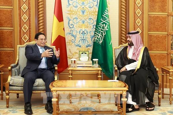 Thủ tướng Phạm Minh Chính hội đàm với Hoàng Thái tử, Thủ tướng Saudi Arabia