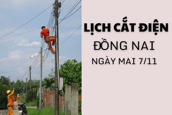 Lịch cắt điện Đồng Nai ngày mai 7/11 cập nhật mới nhất