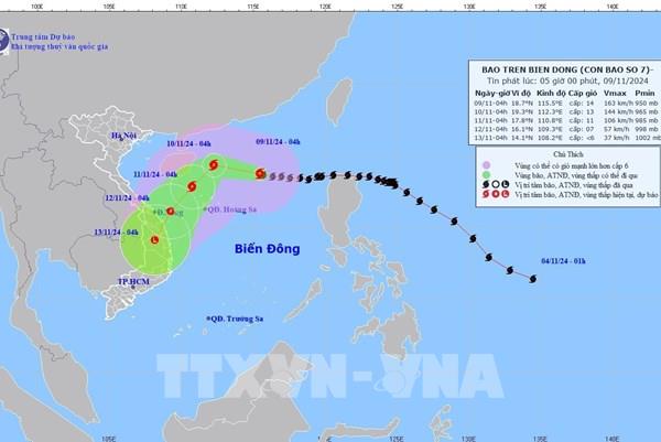 Dự báo thời tiết ngày 9/11: Bão số 7 mạnh cấp 14, gió giật cấp 17