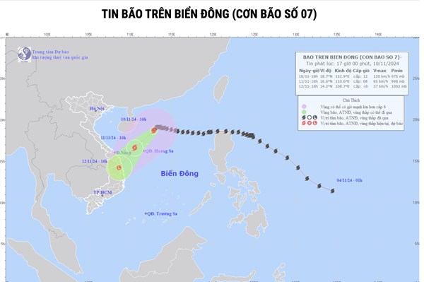 Cập nhật mới nhất đường đi của bão Toraji (bão số 7)
