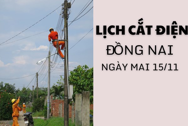 Lịch cắt điện Đồng Nai ngày mai 15/11 cập nhật mới nhất