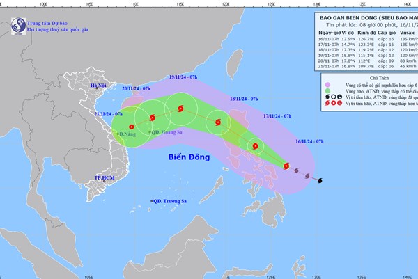 Bão Man-yi mạnh lên thành siêu bão, gió giật trên cấp 17