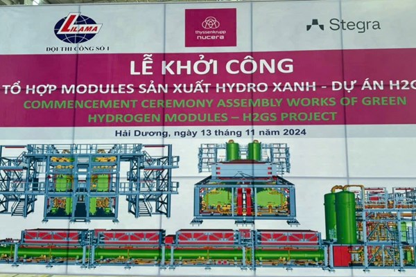 Lilama lắp đặt tổ hợp 27 module sản xuất hydro xanh