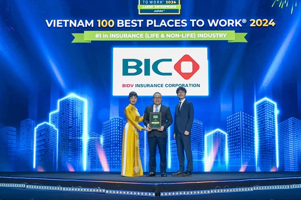 BIC được vinh danh Top 1 nơi làm việc tốt nhất ngành bảo hiểm Việt Nam