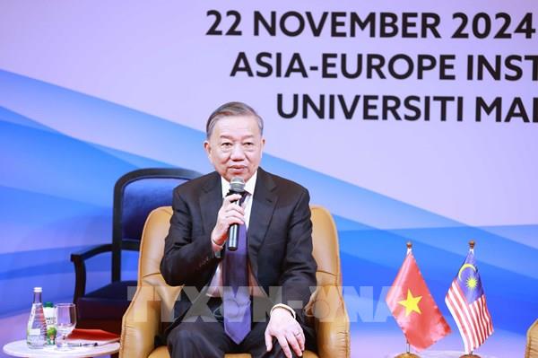 Tổng Bí thư Tô Lâm phát biểu chính sách tại Trường Đại học quốc gia Malaya (Malaysia)