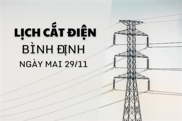 Lịch cắt điện Bình Định ngày mai 29/11 mới nhất