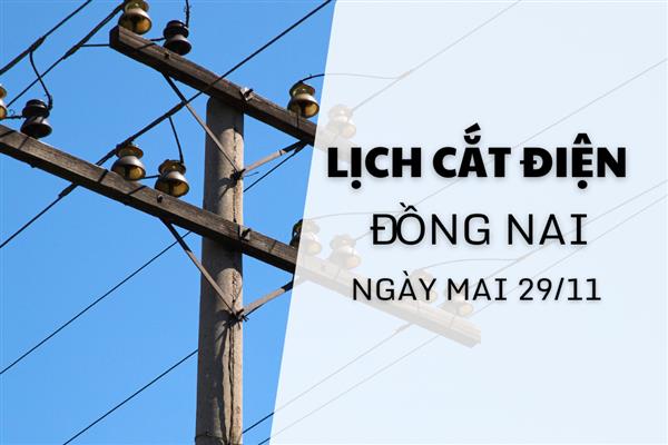 Lịch cắt điện Đồng Nai ngày mai 29/11 cập nhật mới nhất
