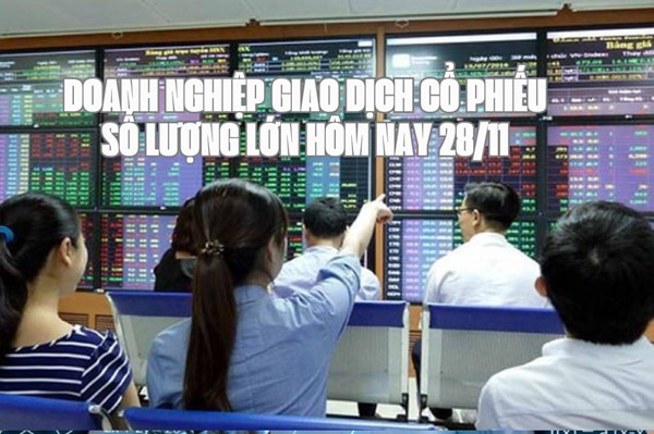 Tin chứng khoán: Doanh nghiệp giao dịch cổ phiếu số lượng lớn hôm nay 28/11