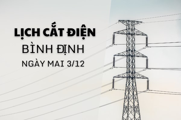Lịch cắt điện Bình Định ngày mai 3/12 cập nhật mới nhất
