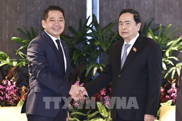 Chủ tịch Quốc hội Trần Thanh Mẫn tiếp lãnh đạo một số tập đoàn lớn của Singapore