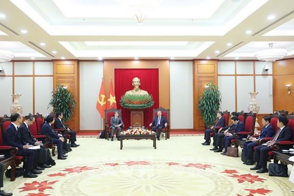 Tổng Bí thư Tô Lâm tiếp Chủ tịch Hội đồng quản trị Ngân hàng hợp tác quốc tế Nhật Bản