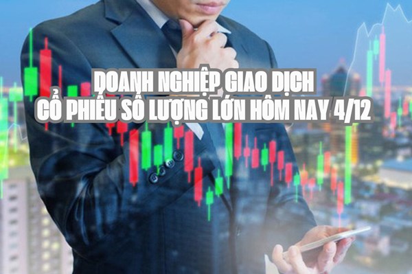Tin chứng khoán: Doanh nghiệp giao dịch cổ phiếu số lượng lớn hôm nay 4/12