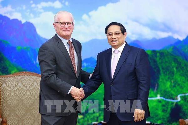 Thủ tướng Phạm Minh Chính tiếp Đoàn lãnh đạo các doanh nghiệp bán dẫn Hoa Kỳ