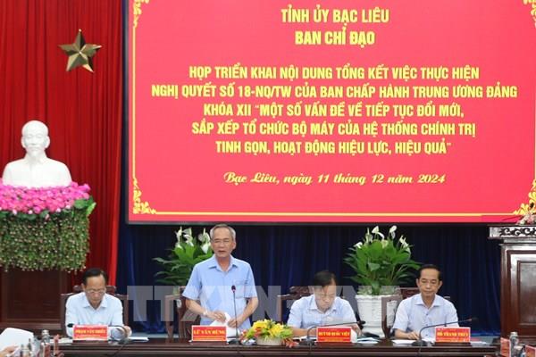 Tinh gọn bộ máy: Các cơ quan, đơn vị tại Bạc Liêu xây dựng đề án trước ngày 28/12