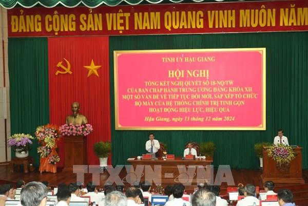 Hậu Giang xây dựng đề án sáp nhập, hợp nhất tổ chức, cơ quan, đơn vị trước ngày 25/12